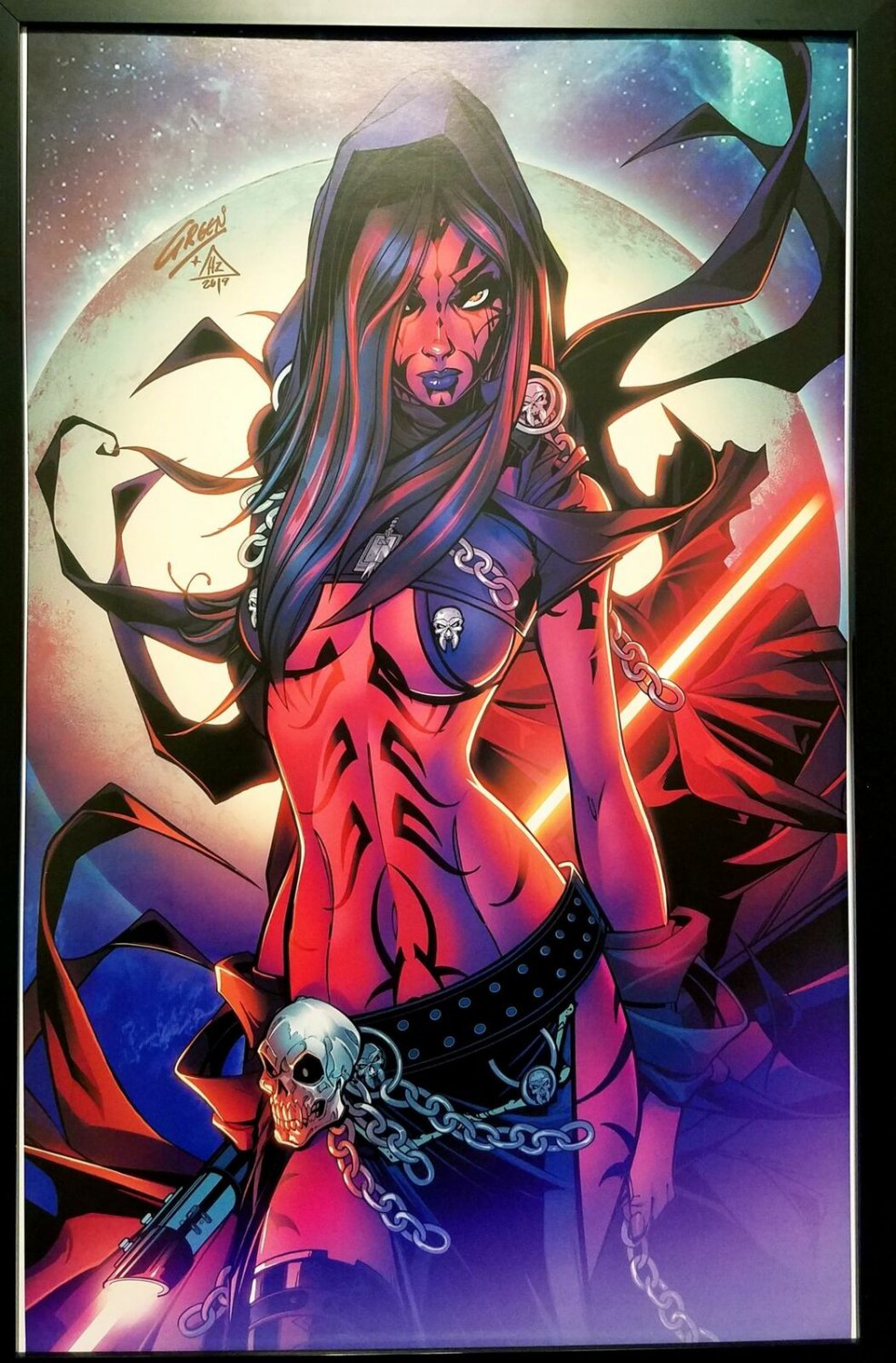 Star Wars Darth Maul Cosplay by Paul Green 11x17 FRAMED Art Print, Zenescope Com