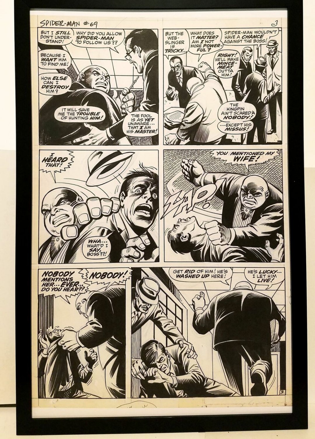 Amazing Spider-Man #69 pg. 3 John Romita 11x17 FRAMED Original Art Print Marvel