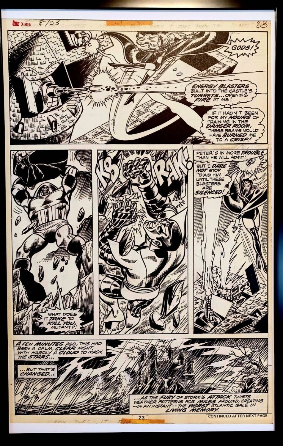 X-Men #103 pg. 23 by Dave Cockrum 11x17 FRAMED Original Art Poster Marvel Comics