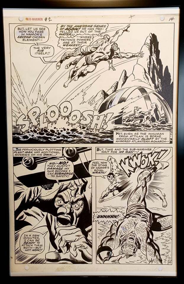Sub-Mariner #2 pg. 10 by John Buscema 11x17 FRAMED Original Art Print Marvel Com