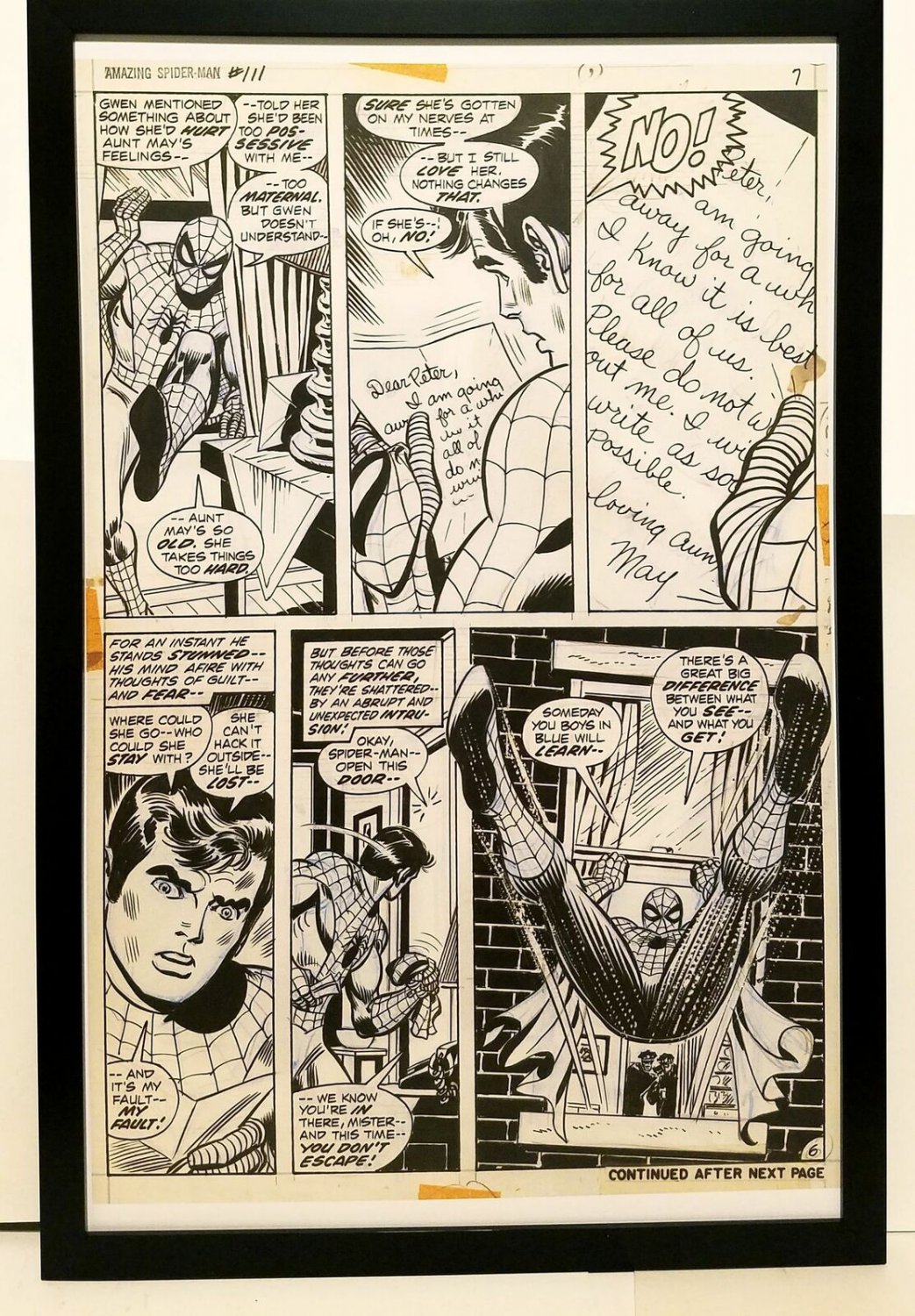 Amazing Spider-Man #111 pg. 6 John Romita 11x17 FRAMED Original Art Print Marvel