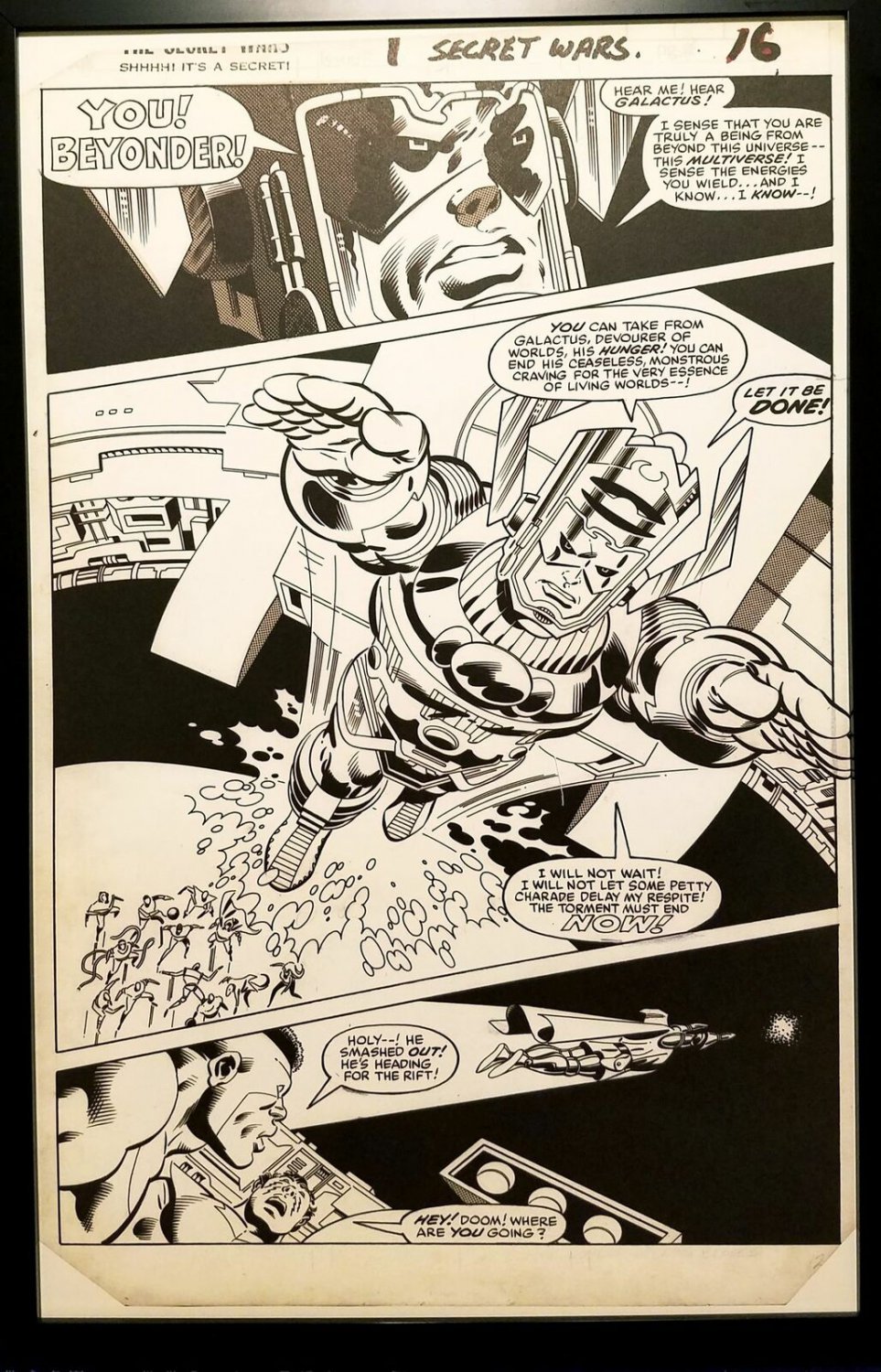Secret Wars #1 pg. 16 by Mike Zeck 11x17 FRAMED Original Art Poster Marvel Comic