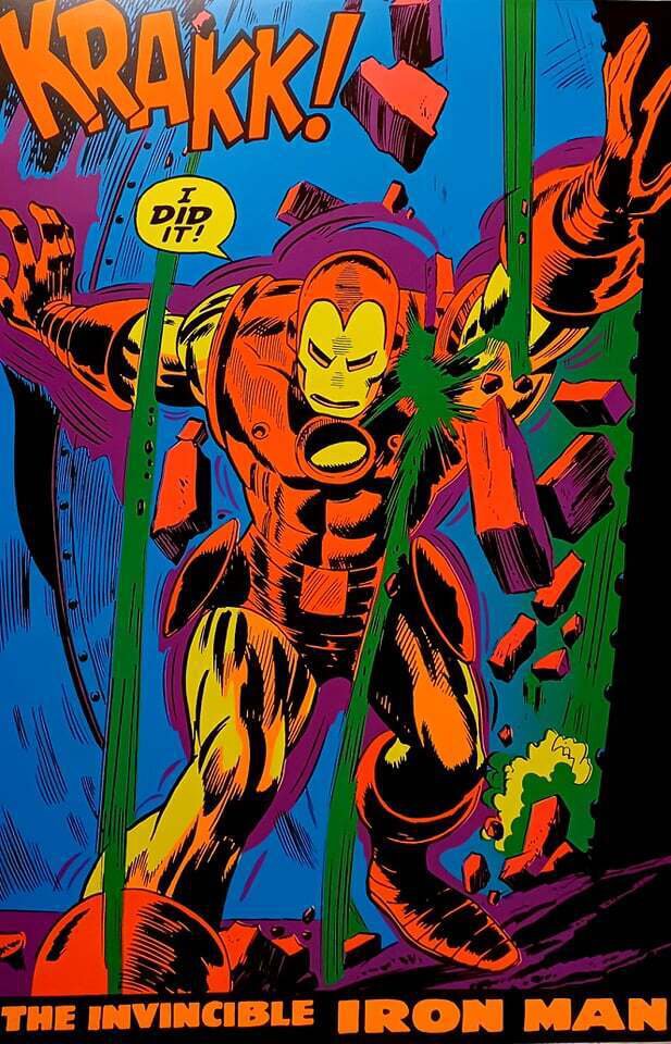 Iron Man by Gene Colan 20x30 Black Light Art Marvel Comics Poster Third ...