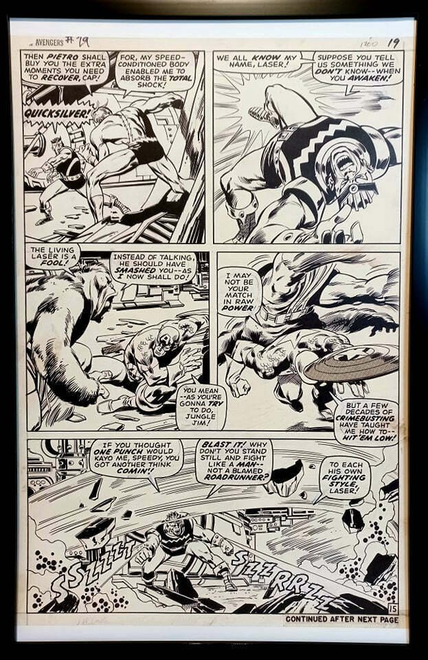 Avengers #79 pg. 15 by John Buscema 11x17 FRAMED Original Art Print Marvel Comic