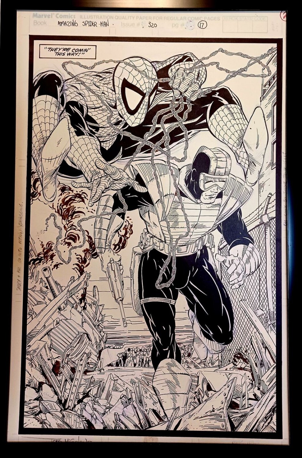 Amazing Spider-Man #320 pg. 17 by Todd McFarlane 11x17 FRAMED Original Art Print