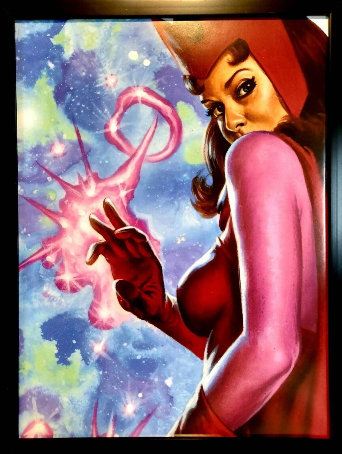 Scarlet Witch Marvel Masterpieces by Joe Jusko 9x12 FRAMED Marvel Comics Art