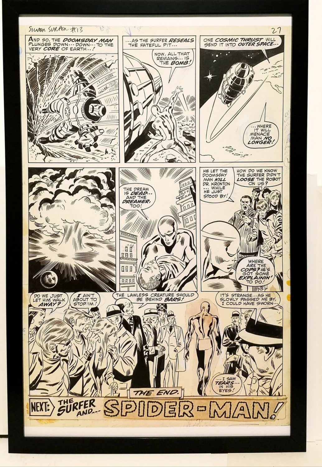 Silver Surfer #13 pg. 21 by John Buscema 11x17 FRAMED Original Art Print Marvel