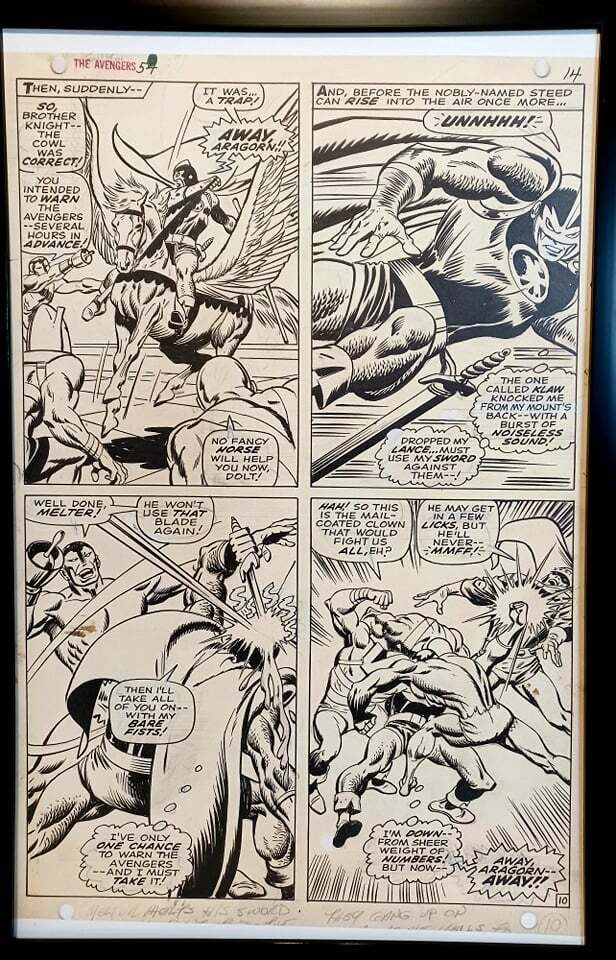 Avengers #54 pg. 10 by John Buscema 11x17 FRAMED Original Art Print Marvel Comic