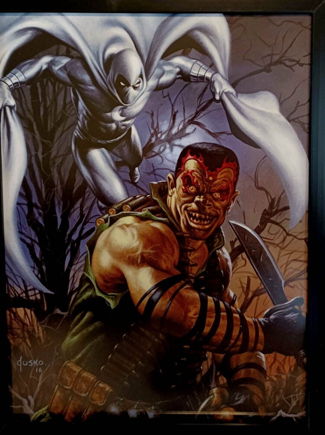 Moon Knight Marvel Masterpieces by Joe Jusko 9x12 FRAMED Comics Art Print Poster