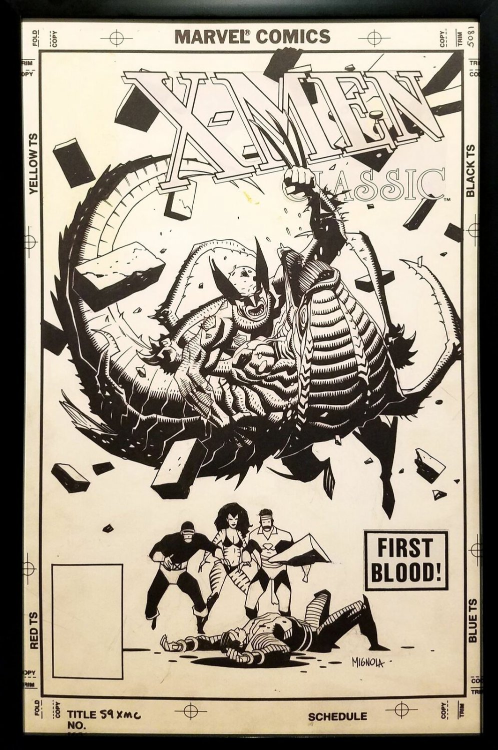 X-Men Classics #59 by Mike Mignola 11x17 FRAMED Original Art Poster Marvel Comic