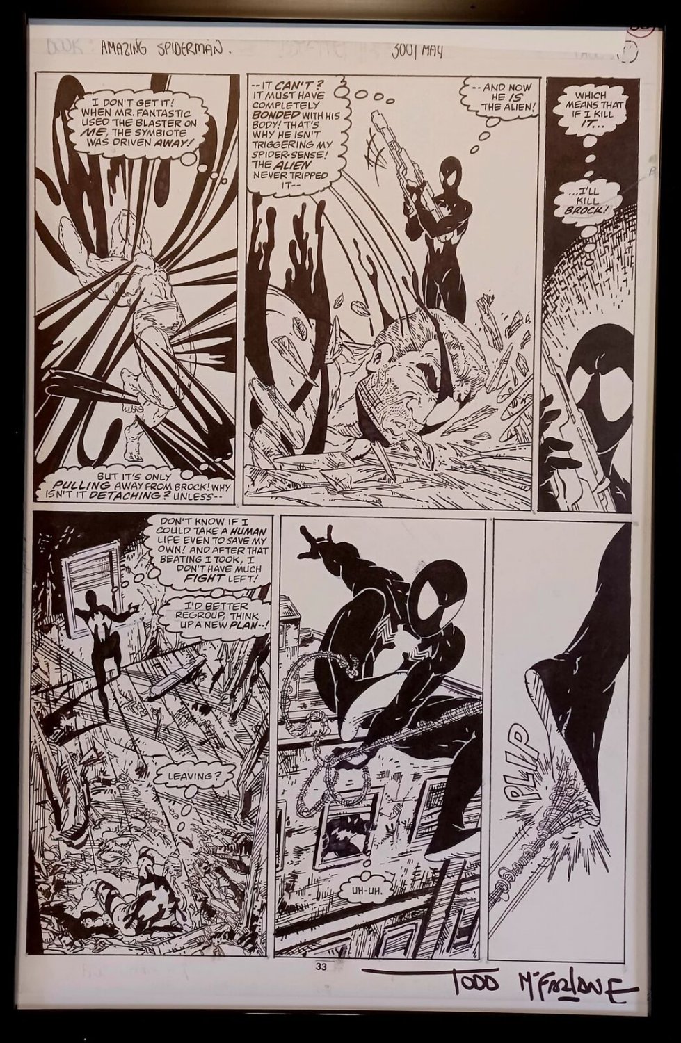 Amazing Spider-Man #300 pg. 29 by Todd McFarlane 11x17 FRAMED Original Art Print