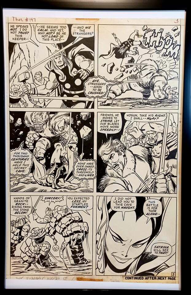 Mighty Thor #197 pg. 3 by John Buscema 11x17 FRAMED Original Art Print Marvel Co
