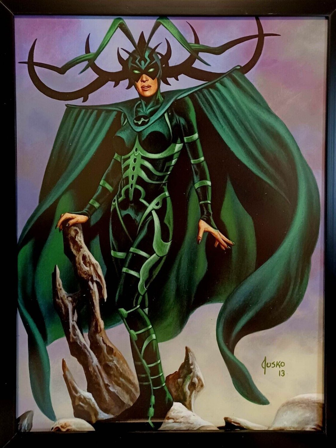 Hela Marvel Masterpieces by Joe Jusko 9x12 FRAMED Marvel Comics Art Print Poster
