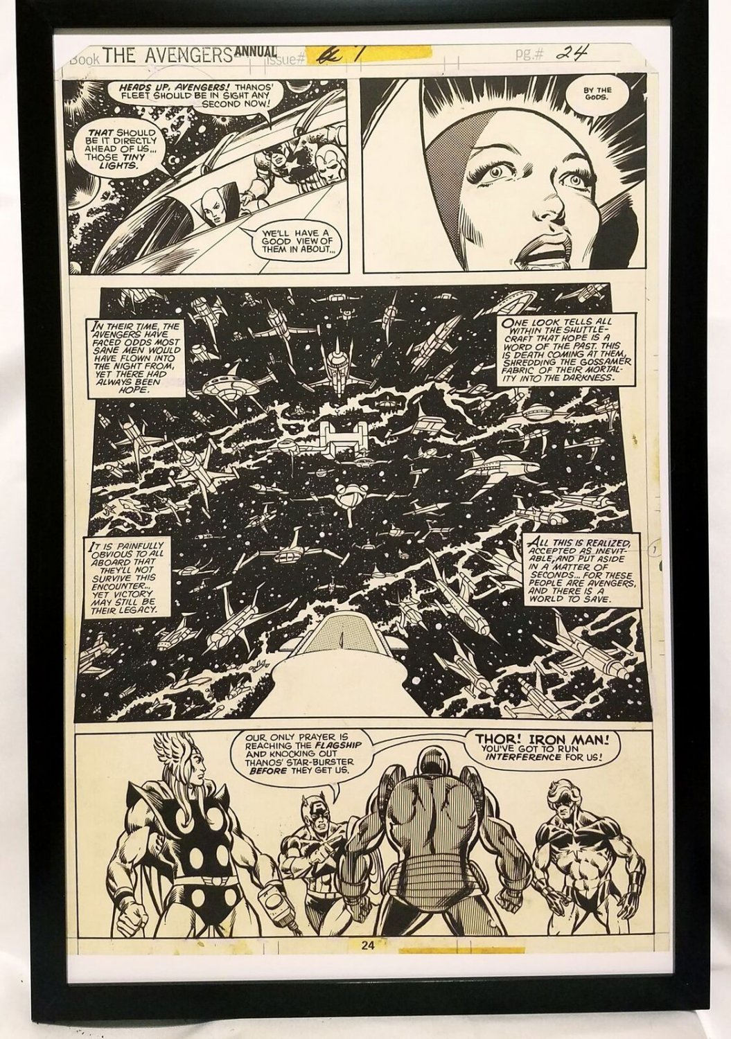 Avengers Annual #7 pg. 24 by Jim Starlin 11x17 FRAMED Original Art Poster Marvel
