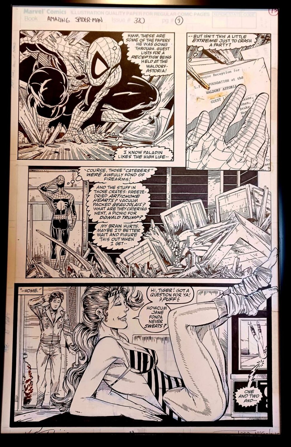 Amazing Spider-Man #320 pg. 9 by Todd McFarlane 11x17 FRAMED Original Art Print