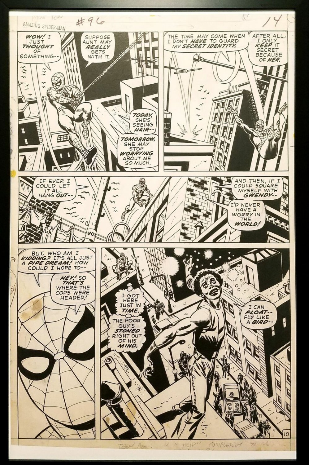 Amazing Spider-Man #96 pg. 10 Gil Kane 11x17 FRAMED Original Art Poster Marvel C