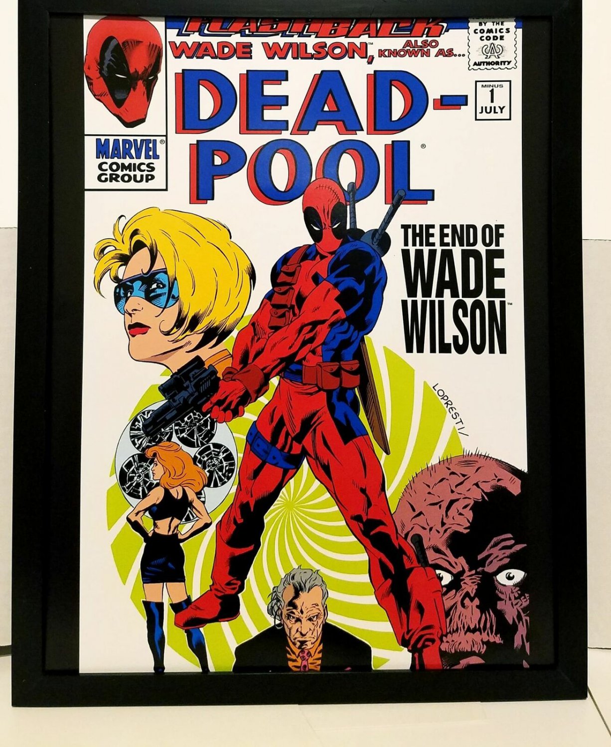 Deadpool Steranko Shield homage Aaron Lopresti 11x14 FRAMED Marvel ...