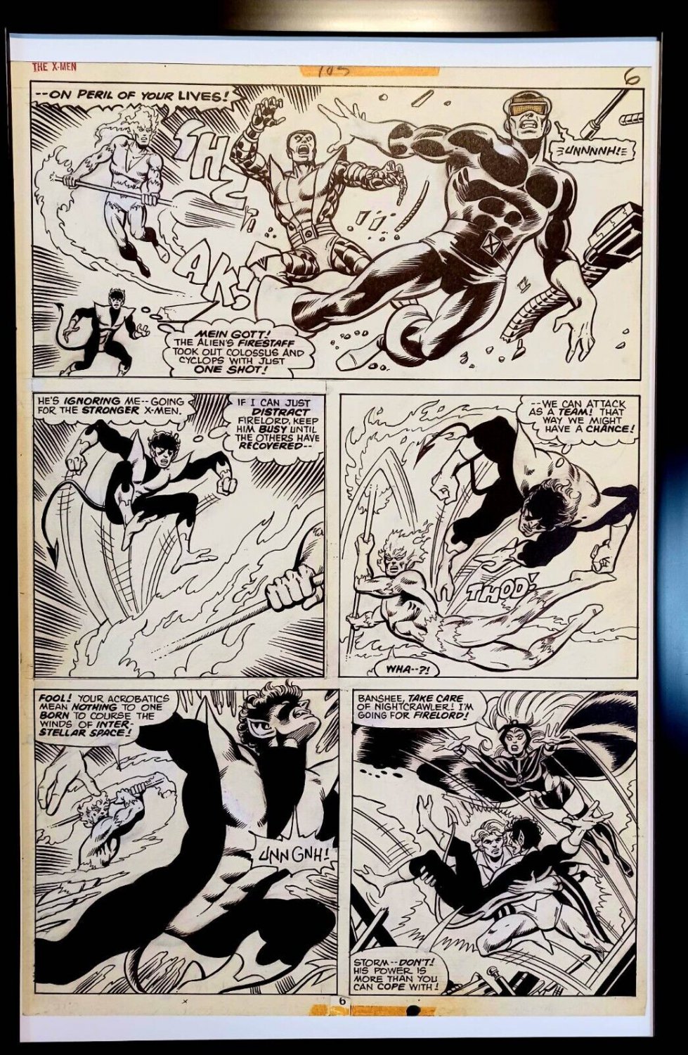 X-Men #105 pg. 6 by Dave Cockrum 11x17 FRAMED Original Art Poster Marvel Comics