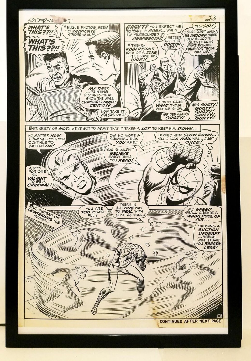 Amazing Spider-Man #71 pg. 18 John Romita 11x17 FRAMED Original Art Print Marvel