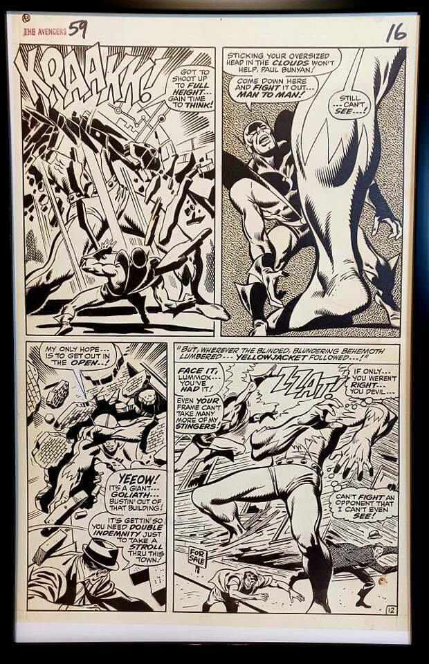 Avengers #59 pg. 12 by John Buscema 11x17 FRAMED Original Art Print Marvel Comic