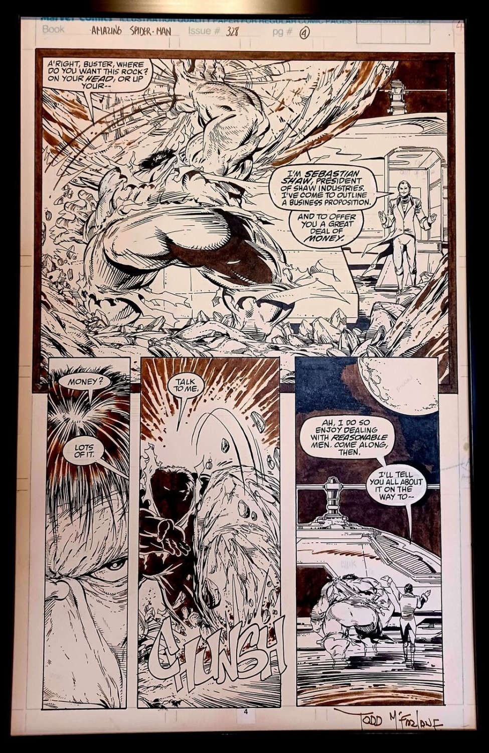 Amazing Spider-Man #328 pg. 4 by Todd McFarlane 11x17 FRAMED Original Art Print
