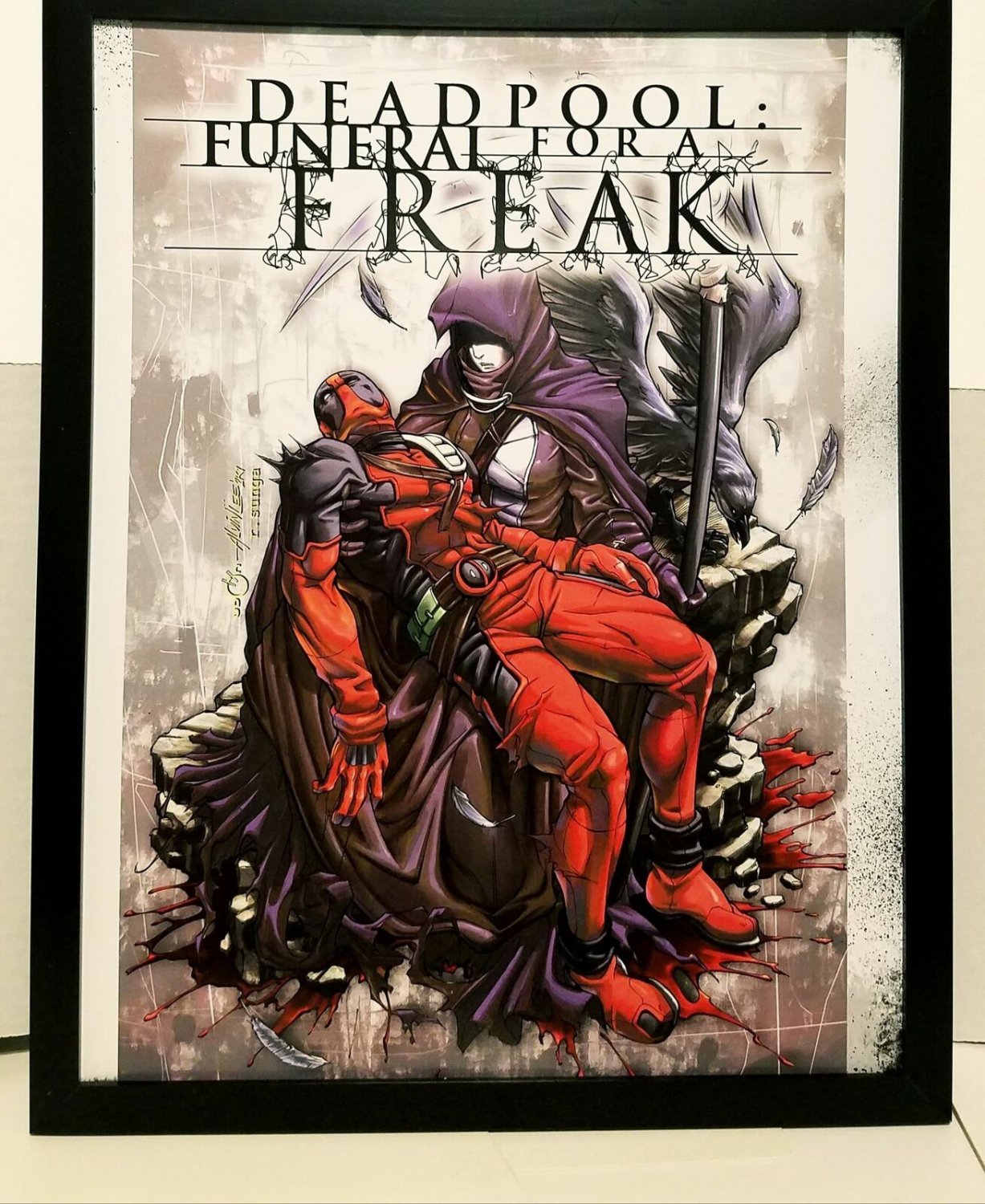 Deadpool Funeral for a Freak by Alvin Lee 11x14 FRAMED Marvel Comics Art Print P