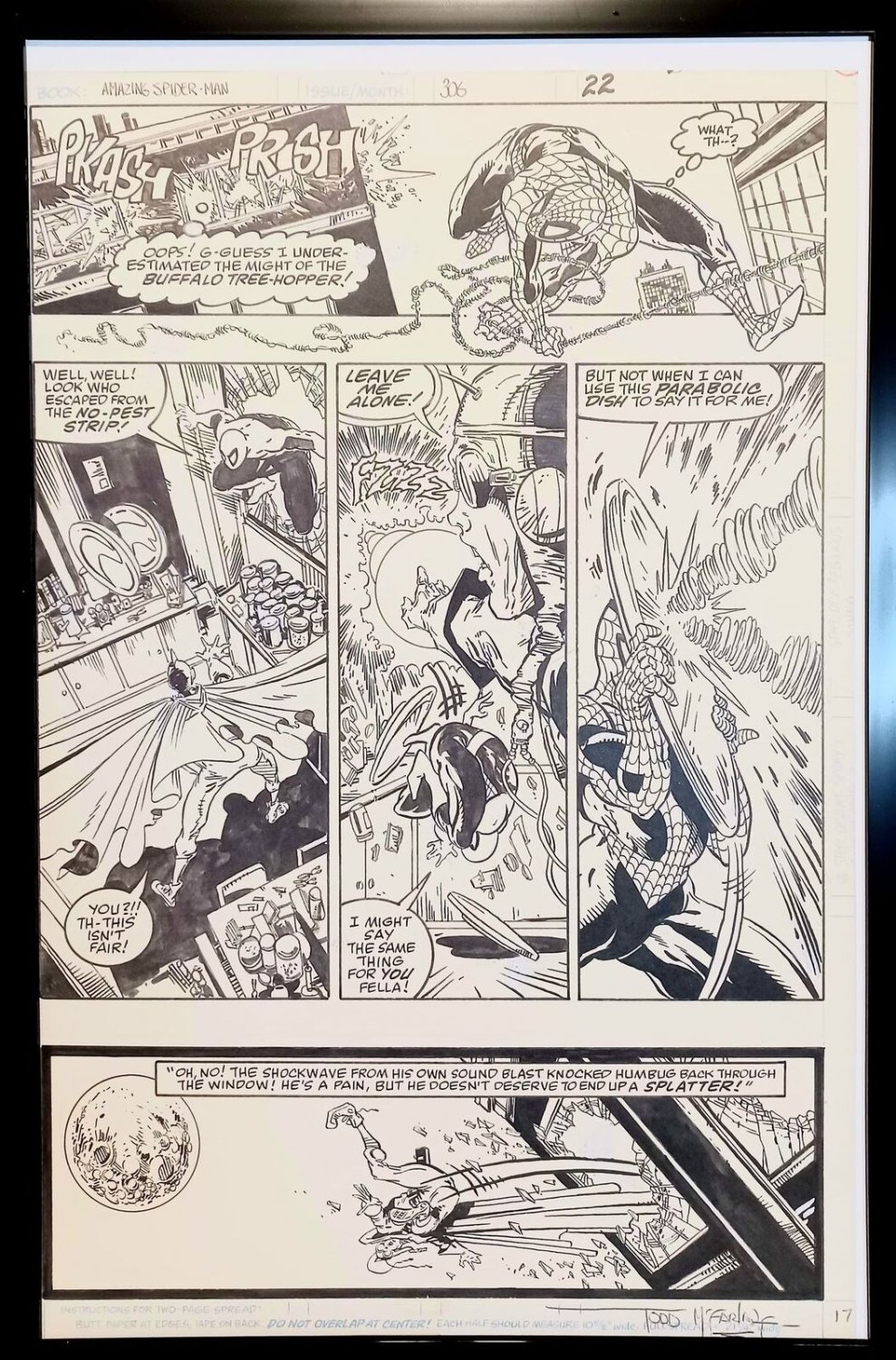 Amazing Spider-Man #306 pg. 17 by Todd McFarlane 11x17 FRAMED Original Art Print