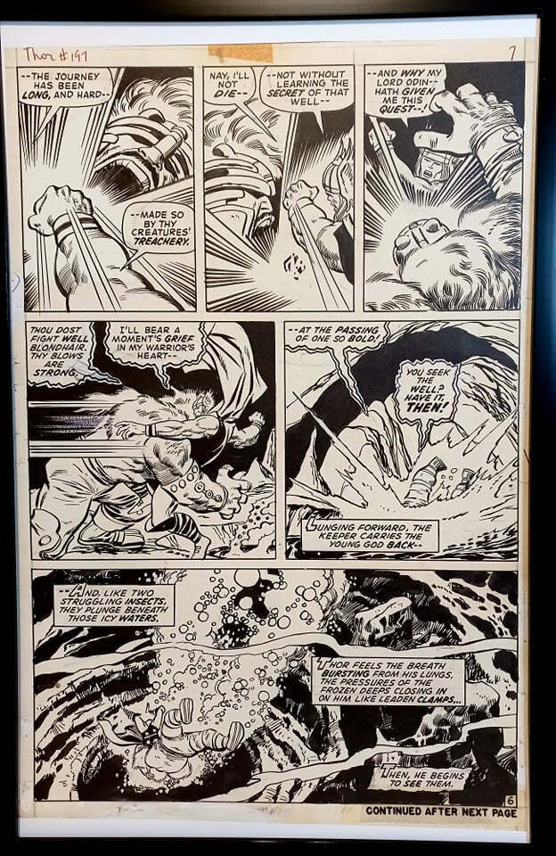 Mighty Thor #197 pg. 6 by John Buscema 11x17 FRAMED Original Art Print Marvel Co