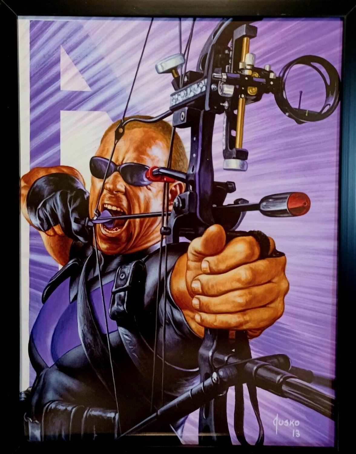 Hawkeye Marvel Masterpieces by Joe Jusko 9x12 FRAMED Marvel Comics Art Print