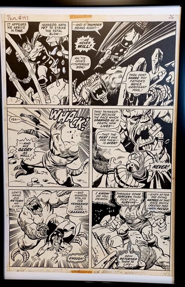 Mighty Thor #197 pg. 19 by John Buscema 11x17 FRAMED Original Art Print Marvel C