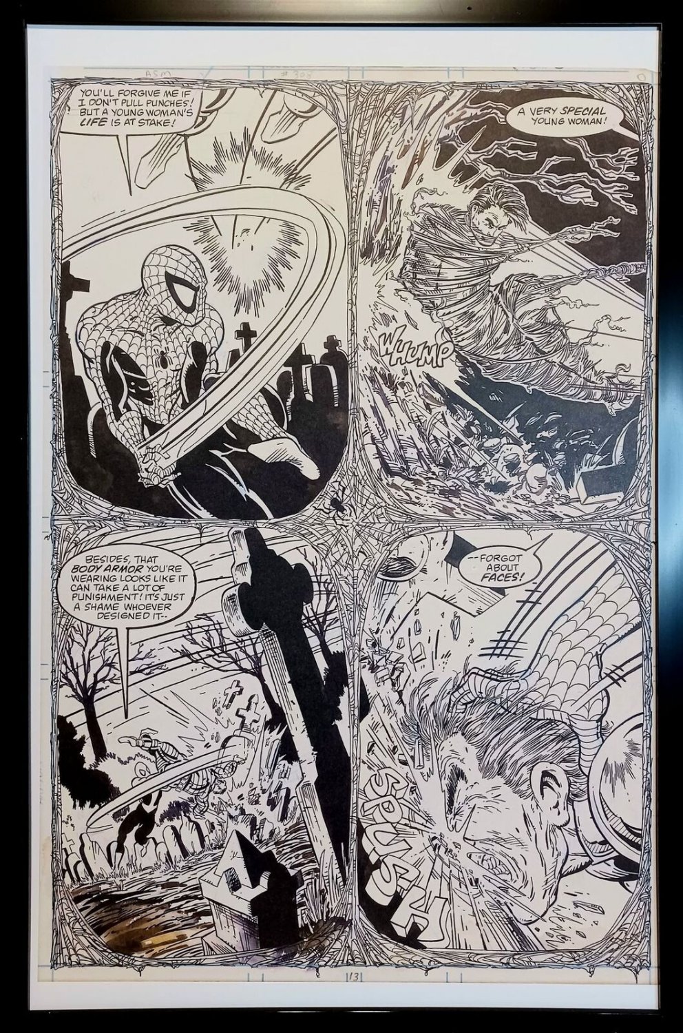 Amazing Spider-Man #308 pg. 13 by Todd McFarlane 11x17 FRAMED Original Art Print
