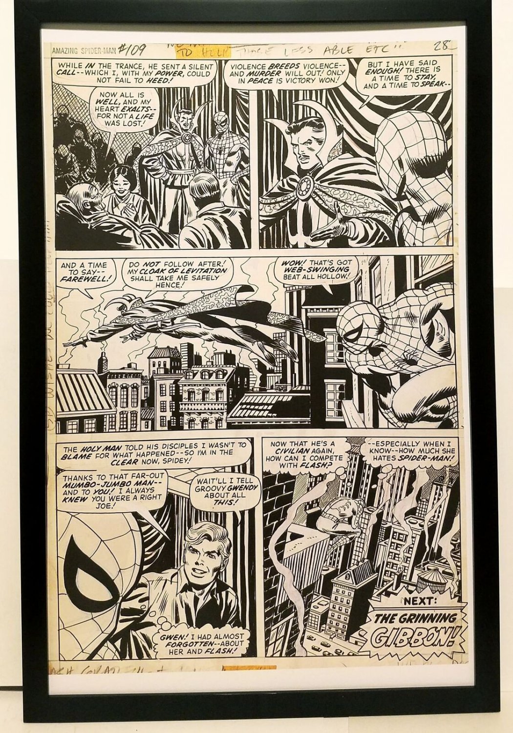 Amazing Spider-Man #109 pg. 21 John Romita 11x17 FRAMED Original Art Print Marve