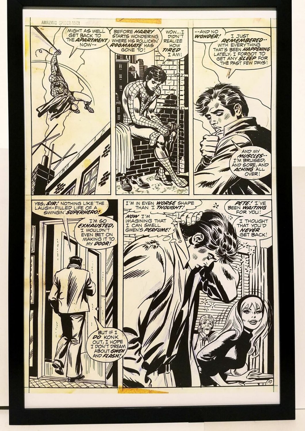 Amazing Spider-Man #110 pg. 10 John Romita 11x17 FRAMED Original Art Poster Marv