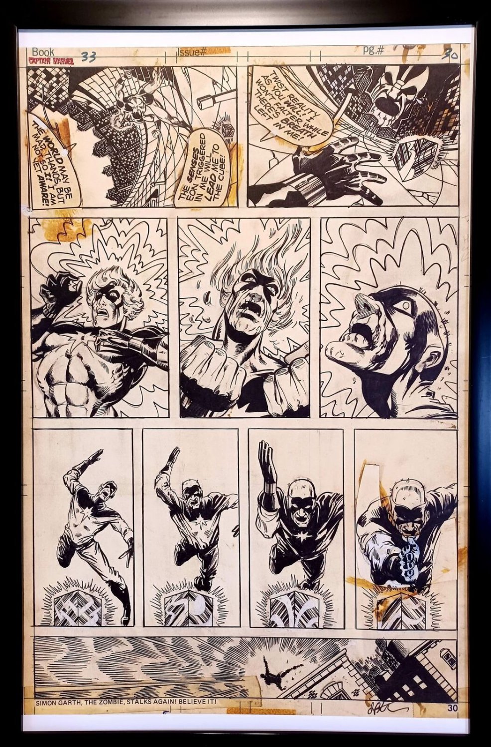 Captain Marvel #33 pg. 30 by Jim Starlin 11x17 FRAMED Original Art Print Comic P