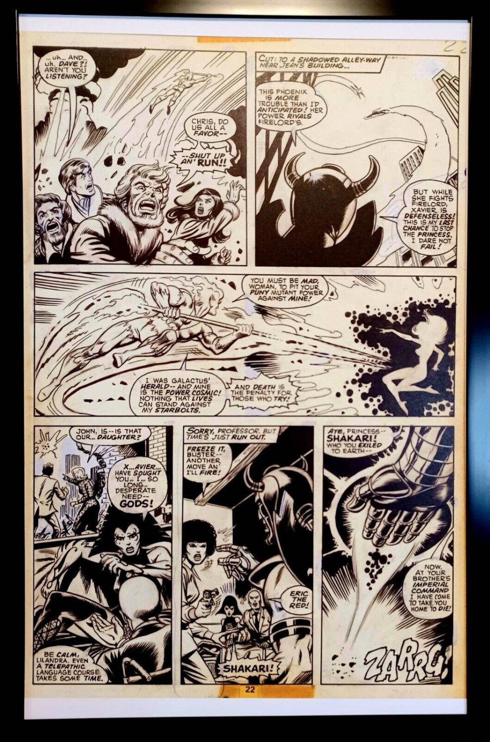 X-Men #105 pg. 22 by Dave Cockrum 11x17 FRAMED Original Art Poster Marvel Comics