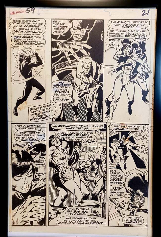 Avengers #59 pg. 16 by John Buscema 11x17 FRAMED Original Art Print Marvel Comic