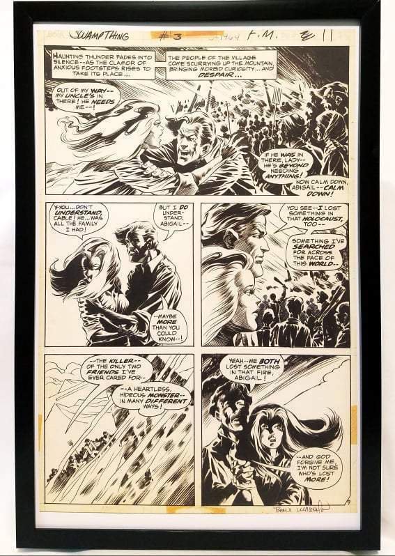 Swamp Thing #3 pg. 9 by Bernie Wrightson 11x17 FRAMED Original Art Poster DC Com