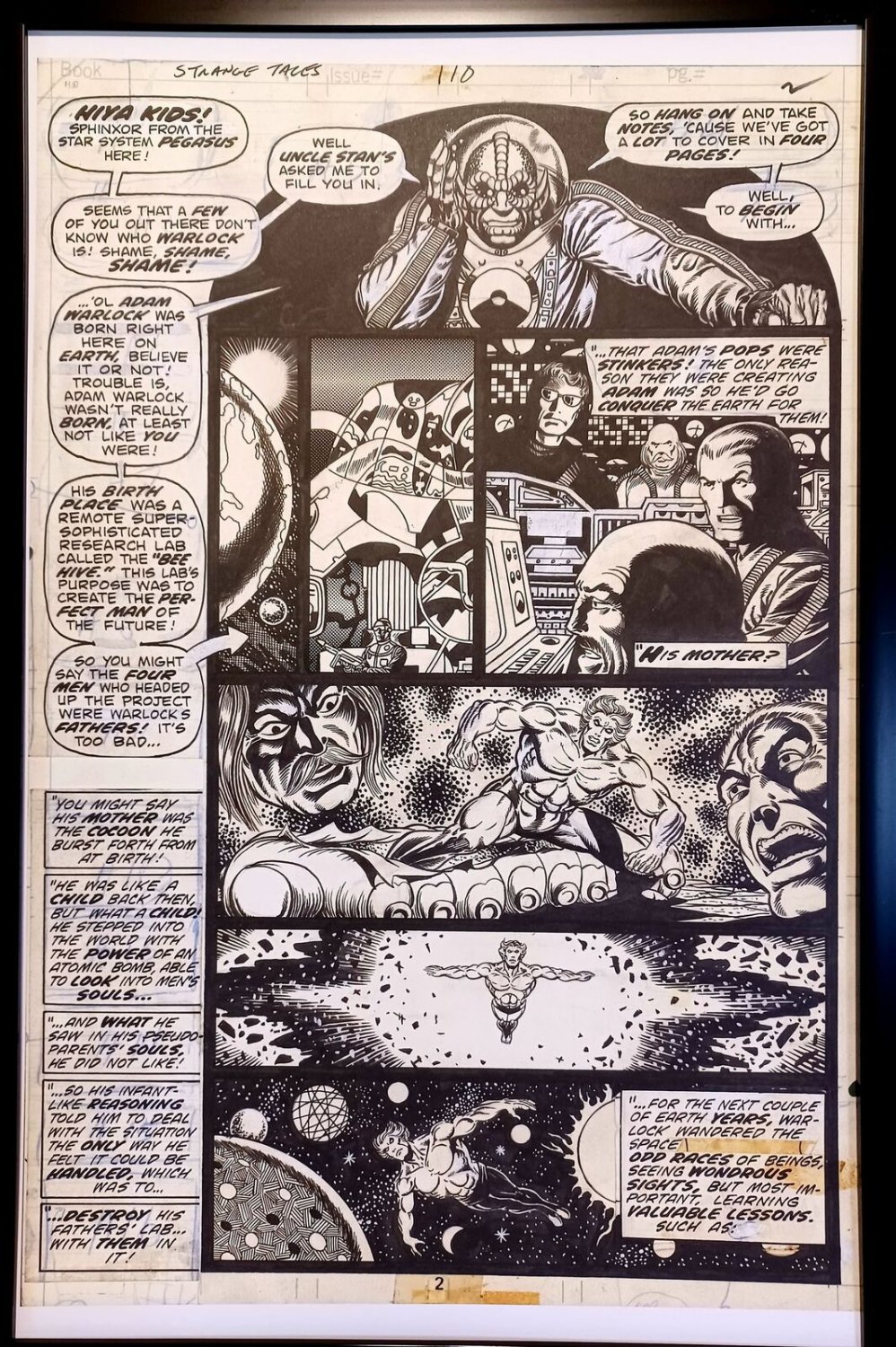 Strange Tales #178 pg. 2 by Jim Starlin 11x17 FRAMED Original Art Print Marvel C