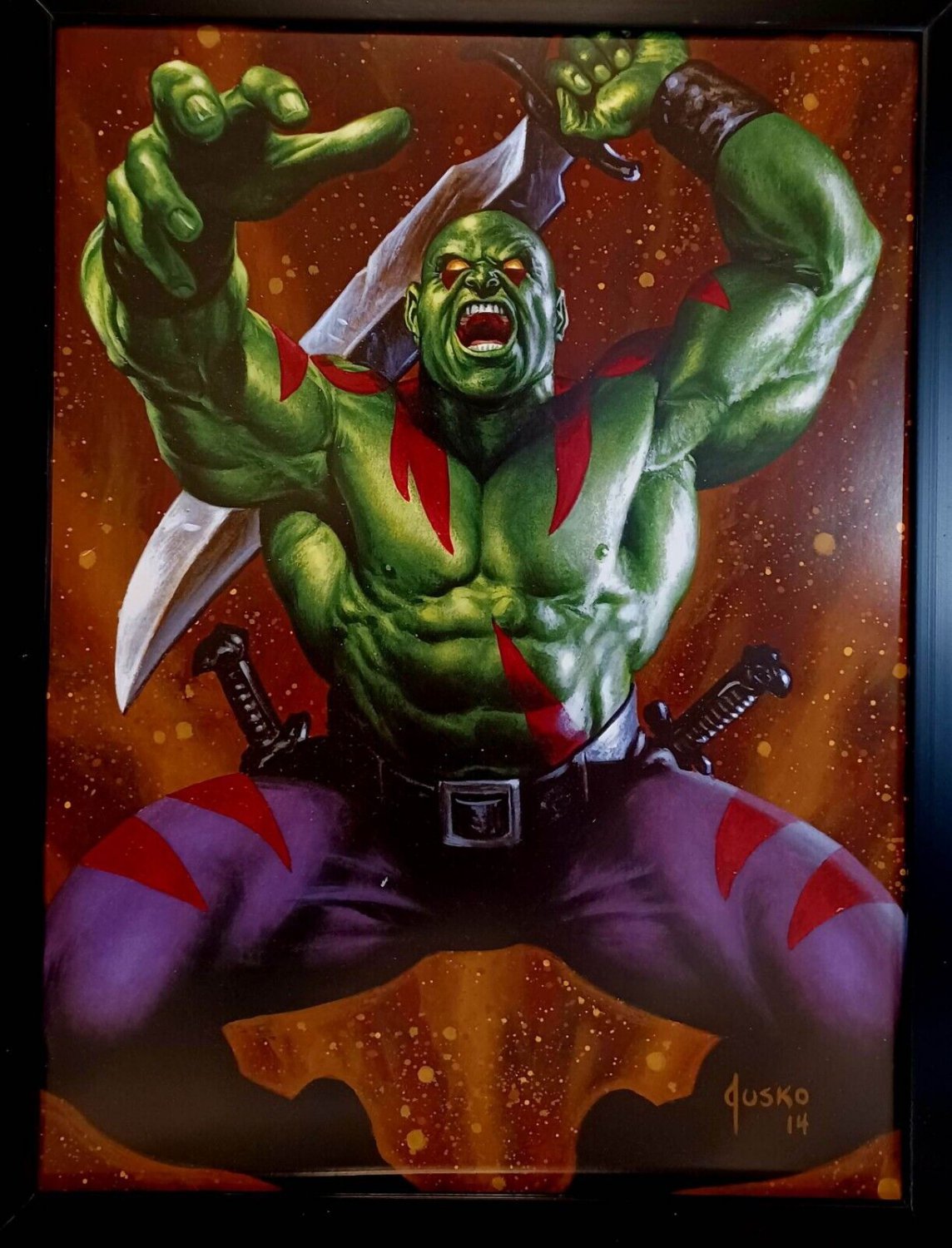 Drax Marvel Masterpieces by Joe Jusko 9x12 FRAMED Marvel Comics Art Print Poster