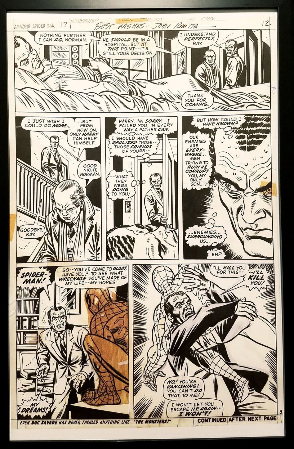 Amazing Spider-Man #121 pg. 9 Gil Kane 11x17 FRAMED Original Art Poster Marvel C