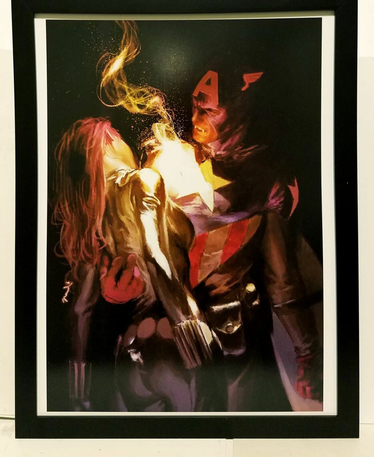Captain America Vampire by Gerald Parel 9x12 FRAMED Art Print Marvel Comics Post
