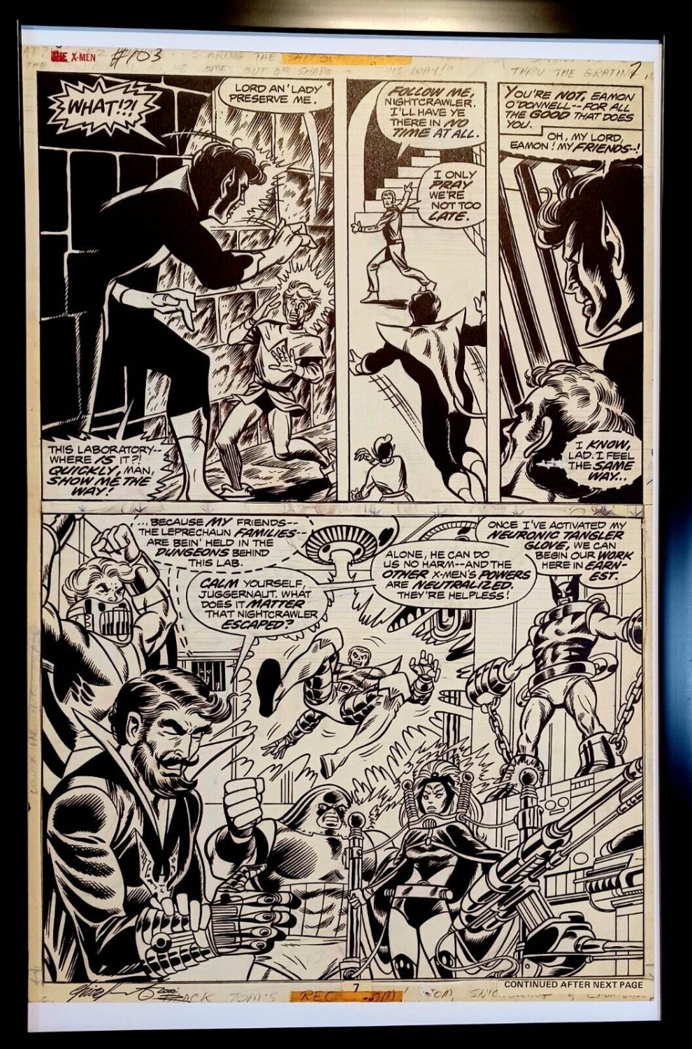 X-Men #103 pg. 7 by Dave Cockrum 11x17 FRAMED Original Art Poster Marvel Comics