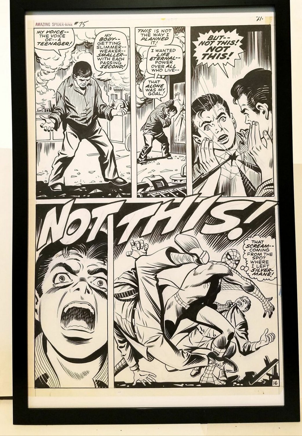 Amazing Spider-Man #75 pg. 16 John Romita 11x17 FRAMED Original Art Print Marvel