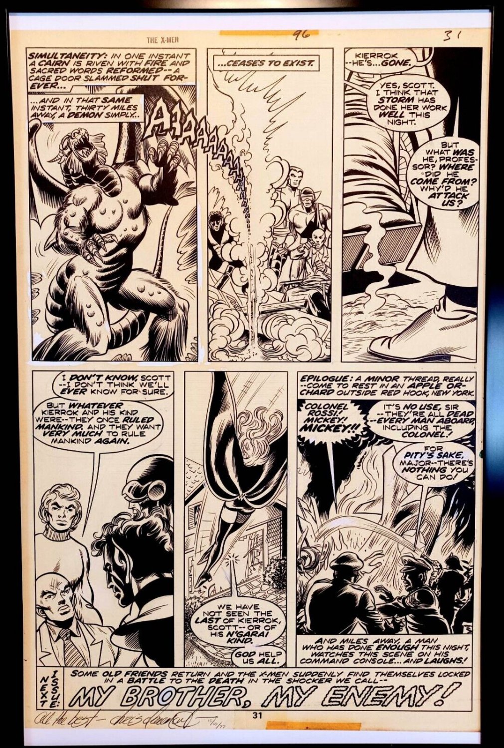 X-Men #96 pg. 31 by Dave Cockrum 11x17 FRAMED Original Art Poster Marvel Comics