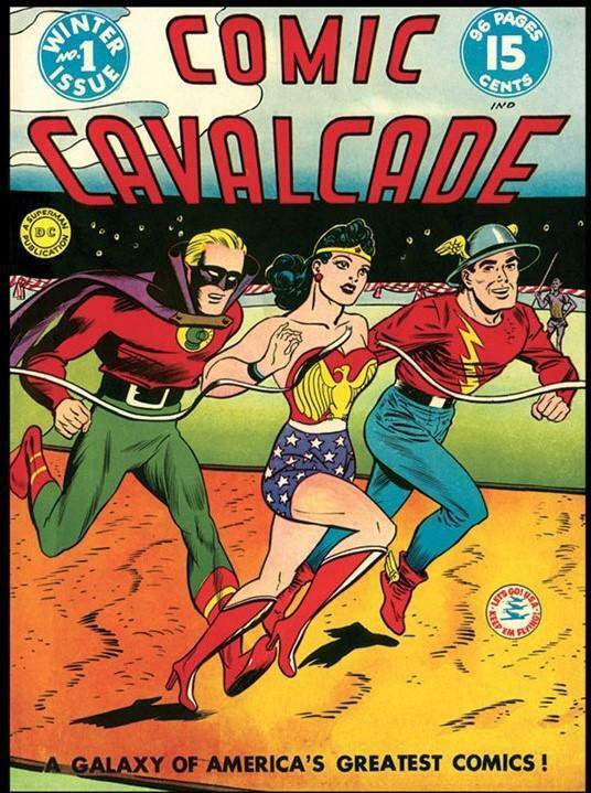 Comic Cavalcade #1 Wonder Woman Flash 9x12 FRAMED Art Print, Vintage 1942 DC