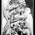 X-Men #23 Variant w/ Rocket & Groot Art Adams 11x17 FRAMED Original Art Poster