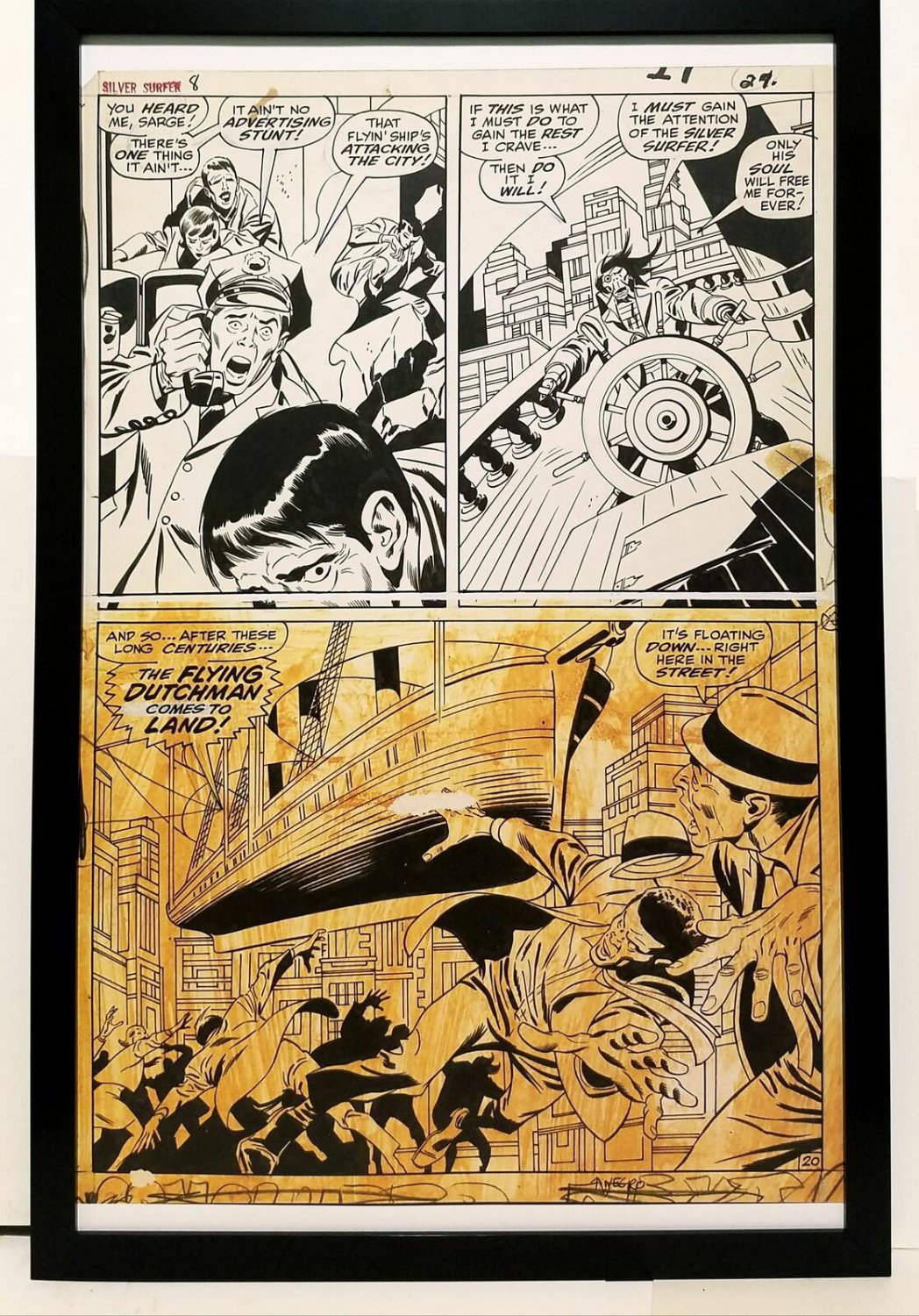 Silver Surfer #8 pg. 20 by John Buscema 11x17 FRAMED Original Art Print Marvel C