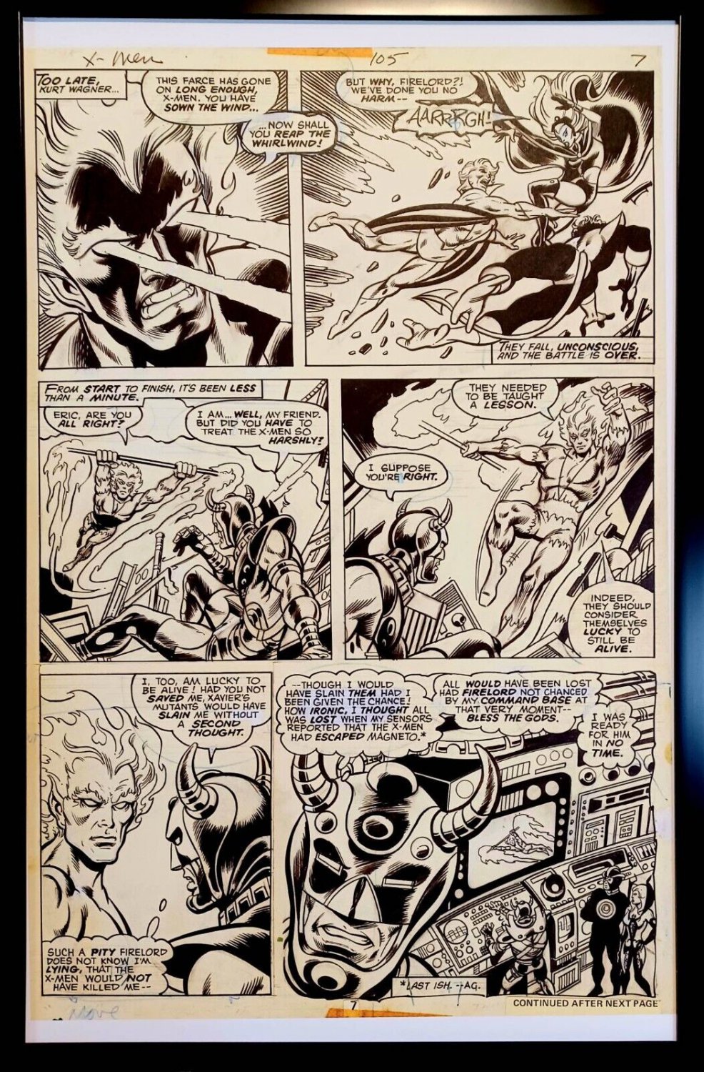 X-Men #105 pg. 7 by Dave Cockrum 11x17 FRAMED Original Art Poster Marvel Comics