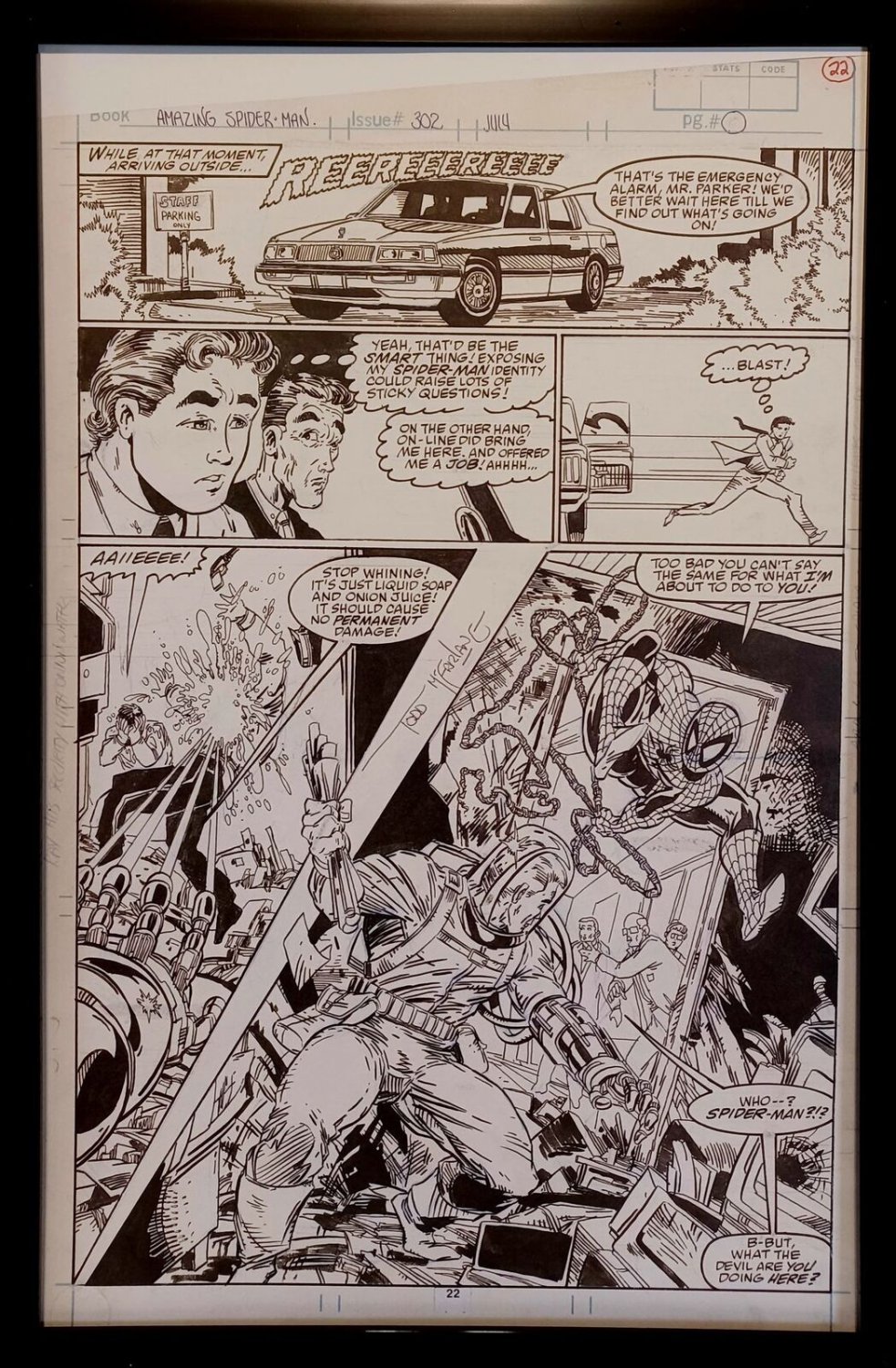 Amazing Spider-Man #302 pg. 17 by Todd McFarlane 11x17 FRAMED Original Art Print