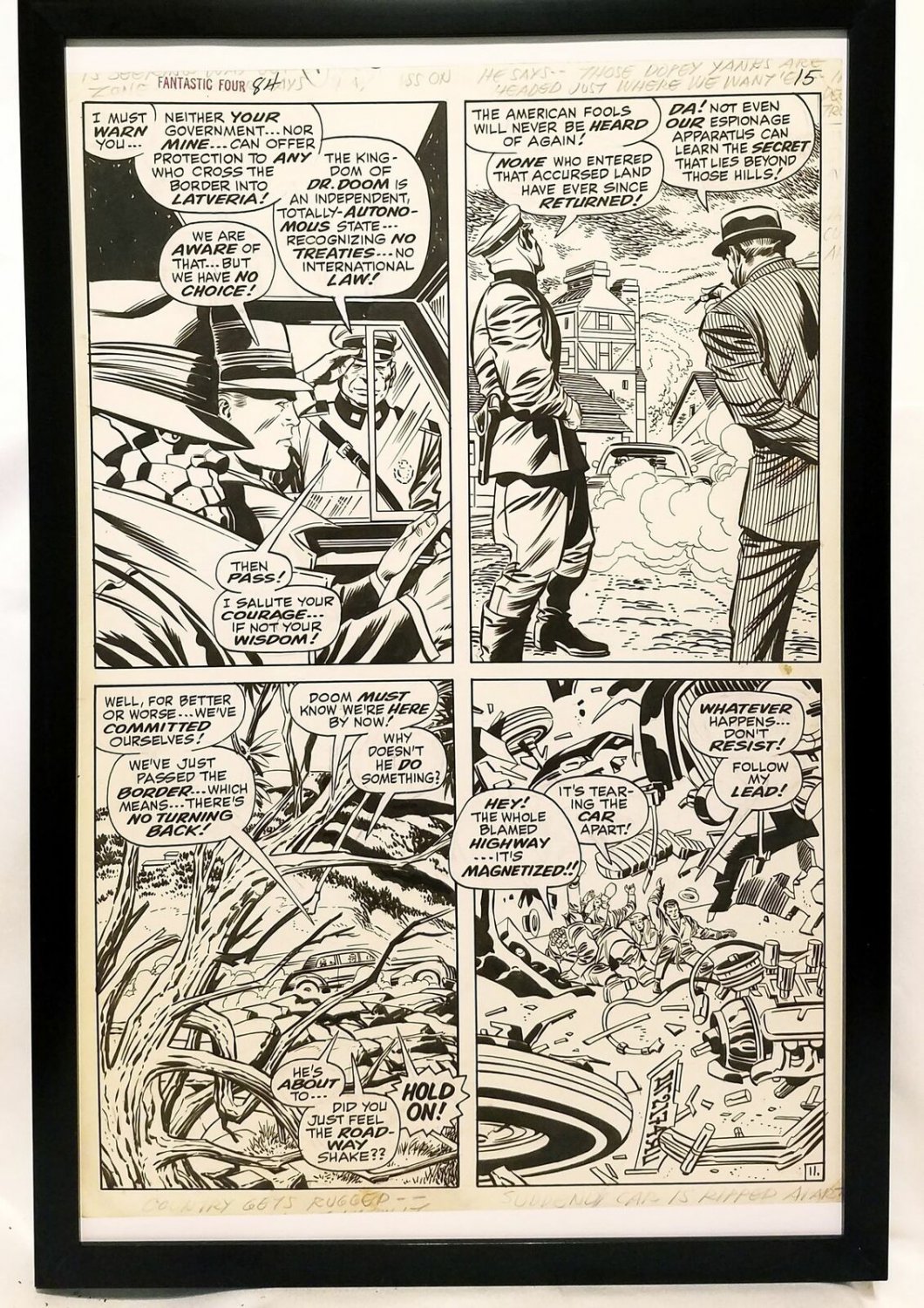 Fantastic Four #84 pg. 11 by Jack Kirby 11x17 FRAMED Original Art Poster Marvel